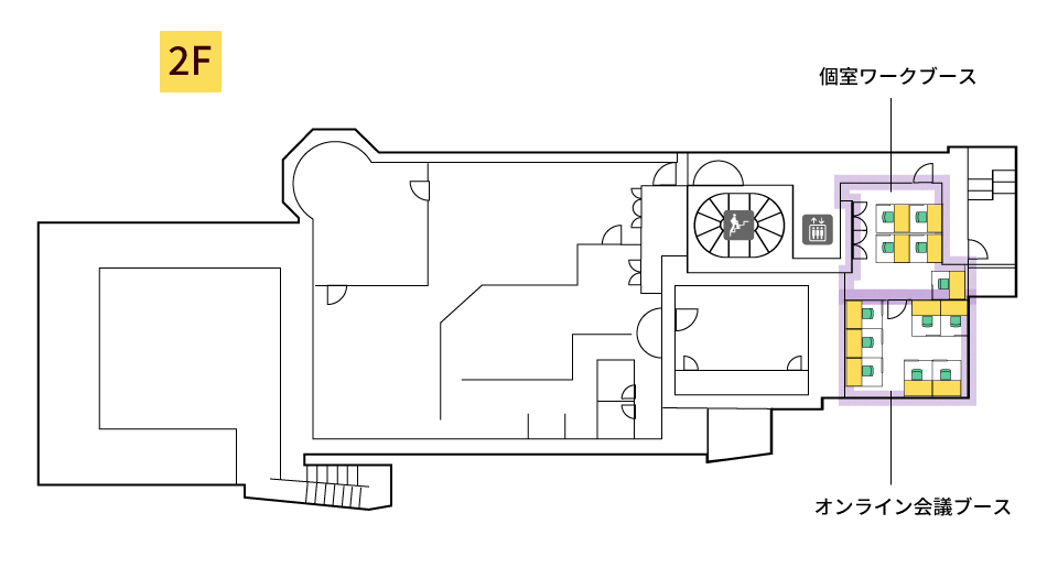 図：Resona Kawagoe Base + 2F フロアマップ